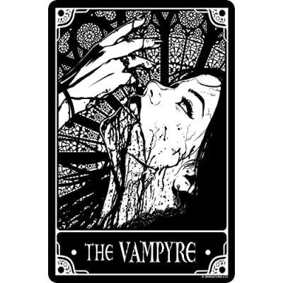 Image of Deadly Tarot The Vampyre Small Tin Sign Black 10x15cm