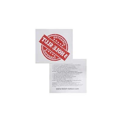 Image of 5 x Approved 3 Hole Slut Tattoo Motif in Red Kinky Fetish Temporary (5)