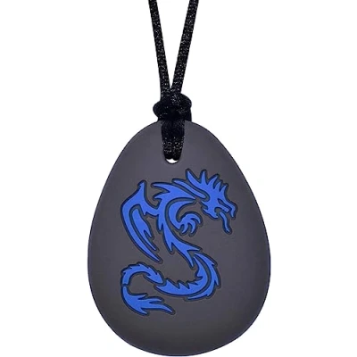 Image of Silicone Chewy Necklace Sensory Toys for Boys and Girls with Chewing, Autism, ADHD, SPD, Oral Motor Anxiety Pendant Adults