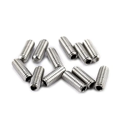 Image of Musiclily Pro Metric M3X8mm Stainless Steel Saddle Height Screws for Import Strat Tele Style Electric Guitar Bridge,Original Color (Set of 12)
