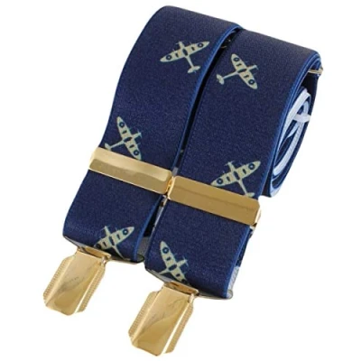 Image of David Van Hagen Mens Spitfire Braces Navy/Gold