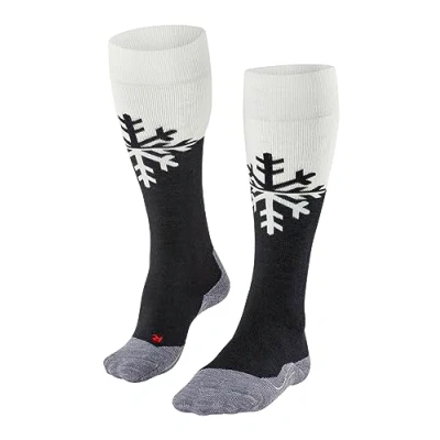 Image of FALKE Women&#039;s SK2 Intermediate W KH Wool Warm Thick 1 Pair Skiing Socks, Black (Black Mix 3010), 8.5 9.5