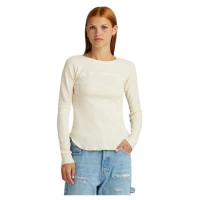 Image of G STAR RAW Women&#039;s Swedish Army Slim Top, Beige/khaki (antique white D24536 D527 G286), S
