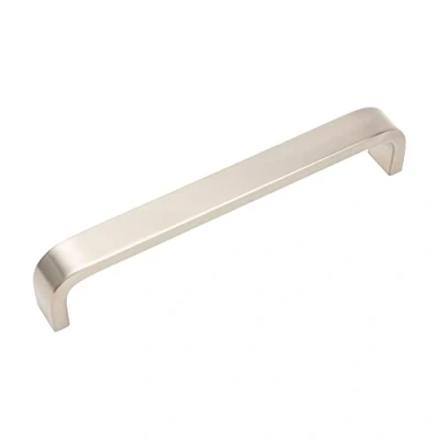 Image of Decoranddecor Sable D Shaped Aluminium Kitchen Cabinet Pull Handles (192mm Hole Center, Brushed Chrome)
