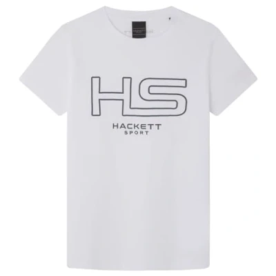 Image of Hackett London Boy&#039;s Hs Logo Tee T Shirt, White (White), 13 Years