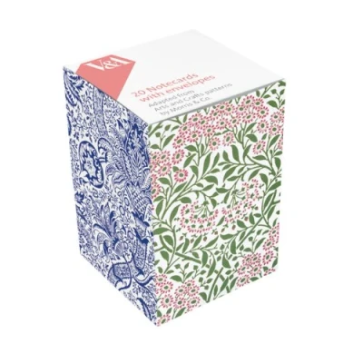 Image of Museums and Galleries Marketing. Victoria Albert Museum 7 x 10cm Cube Morris &amp; Co. Designed Mini Note Card Set (Pack of 20)