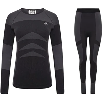 Image of Dare 2b Womens InTheZone Wicking Quick Dry Baselayer Set, Black / Black, L