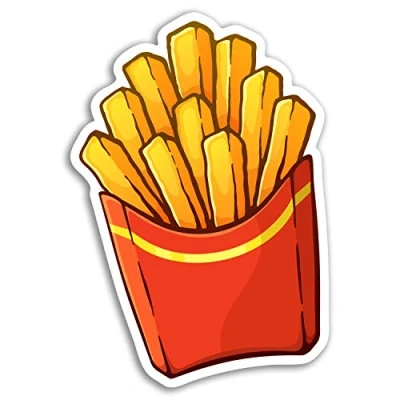 Image of 2 x 10cm Fries Chips Fun Vinyl Stickers Sticker Car Luggage Travel #19238 (10cm Tall)