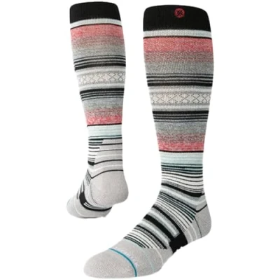 Image of Stance Curren Snow Socks Teal Striped Merino Wool Medium