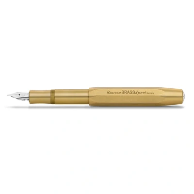Image of Kaweco Brass SPORT Fountain Pen I Exclusive for Ink Cartridges Including Retro Metal Box 13 cm Nib: F (Fine)