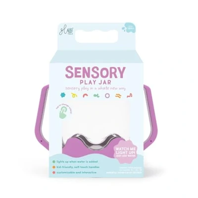 Image of Glo Pals Sensory Play Jar Purple. Children&#039;s Water Activated Light up Toy. Easy Grip Handles. Child proof Locking Lid. Therapy Stress Relief Suitable for Boys &amp; Girls 18 months +.