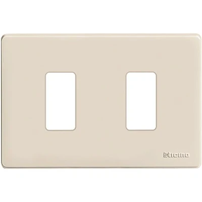 Image of BTicino 503/2/R/F 2 seat plate, White