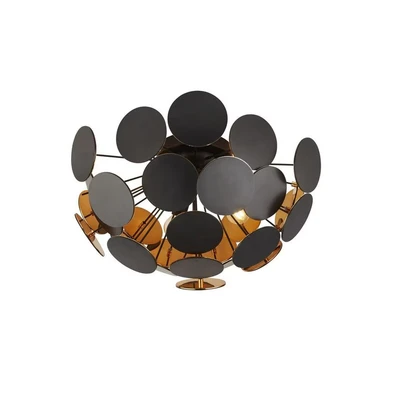 Image of Discus 3 Light Black, Gold Semi Flush Lamp
