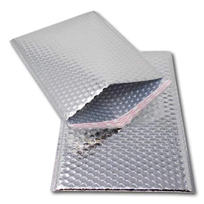 Image of EPOSGEAR 10 Silver Shiny Metallic Foil Bubble Padded Bag Mailing Envelopes Perfect for Marketing, Promotions or and Alternative to Gift wrap (A4 / C4 324mm x 230mm)