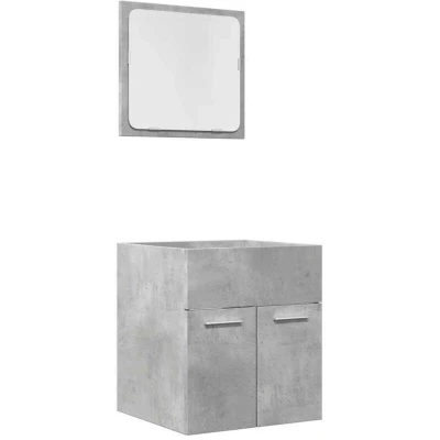 Image of vidaXL 2 Piece Bathroom Furniture Set Concrete Grey Engineered Wood