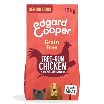 Image of Edgard Cooper Senior Dry Dog Food (Chicken and Salmon, 12kg), Grain &amp; Gluten Free, Hypoallergenic, Natural Ingredients fresh meat, full of essential amino acids for healthy insides