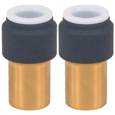 Image of Radiator Valve 15mm x 10mm Push Fit Anthracite Speed Reducer Straight 2