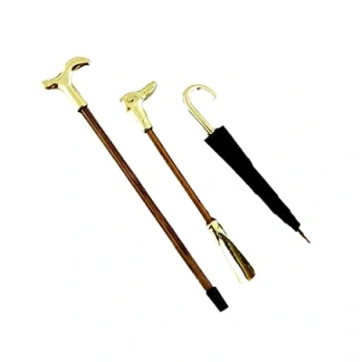 Image of Melody Jane Dolls House Victorian Gents Shoe Horn Umbrella Walking Stick