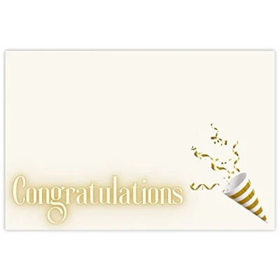 Image of celloexpress Congratulations (Gold Confetti) Flower Message Cards 60mm x 90mm Everyday Occasions Florist Card Gift Notes (Pack of 10)