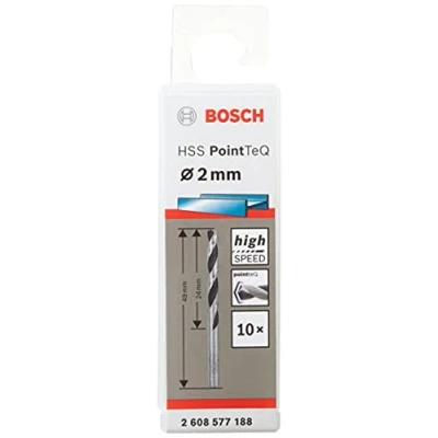 Image of Bosch Professional 2608577188 10 Piece PointTeQ HSS Twist Bit (for Metal, 2 x 24 49 mm, Drill Driver Accessories), ø mm