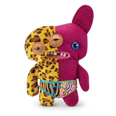 Image of Fuggler Misfit Monsters 9 inch Series 1 (Annoyed Alien &amp; Reeko Leopard Burgandy) by ZURU, Funny Ugly Monster Plush Toy