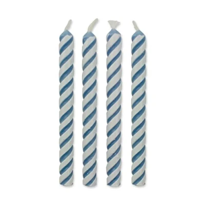 Image of PME Blue Striped Candles, Small Size, 24 Pack