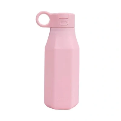 Image of DRIPDROP Squeeze Ease Water Bottle with Straw 350ml BPA Free Kids Bottles for School Travel Sports Leakproof Childrens Drink Girls Boys Childs (Cotton Candy Pink)