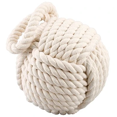Image of Heavy Cream Nautical Knot Door Stop Beige