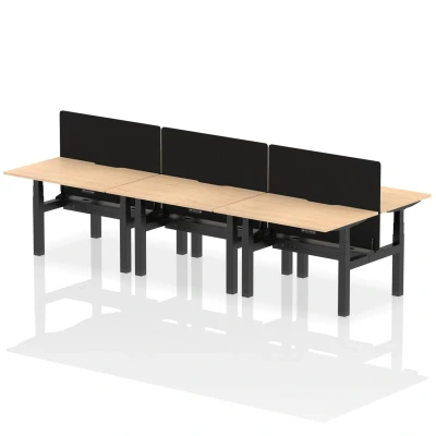 Image of Air B2B 1200x800 Adjustable 6P Bench Desk Scallop Maple/Black + Screen