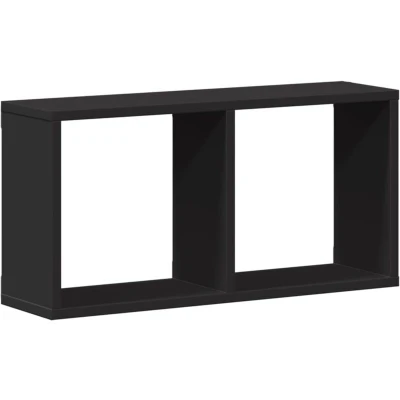 Image of vidaXL Wall Cabinet 60x16x30 cm Black Engineered Wood