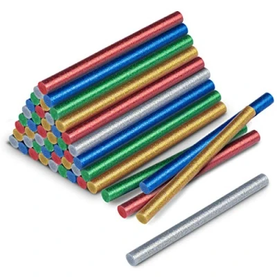 Image of TROTEC Set of 50 Glossy Hot Melt Glue Sticks (Ø 11 mm) for Gluing and Decorating Wood, Plastic, Textiles, Cardboard, Paper, Ceramic, Leather, Cork, Glass Metal