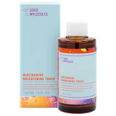 Image of Good Molecules Niacinamide Brightening Toner Facial with Niacinamide, Vitamin C and Arbutin for Even Tone, Enlarged Pores Skincare Face