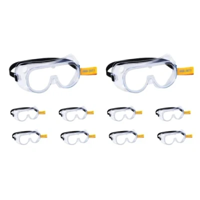 Image of Heden Seger Safety 5 Pack Goggles Clear Wraparound Glasses Eye Impacted Sealed Protective Work Over Spectacles DIY Lab Grinding Garden Gardening