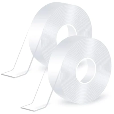Image of KICQOM Double Sided Tape Heavy Duty,Strong Nano Mounting Tape,Removable Sticky Pads for Poster Walls Decor Carpet Tape,Multipurpose Clear Adhesive Picture Hanging Strips (3mx2cmx2mm) 2Pack