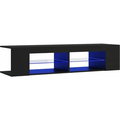 Image of vidaXL TV Cabinet with LED Lights Black 135x39x30 cm