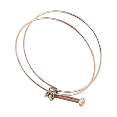 Image of 10pcs Double Wire Hose Clips Adjustable Clamps Hoop Plumbing Fastener(100mm（94 100）)