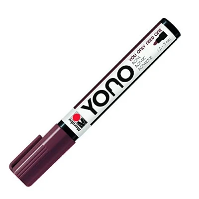 Image of Marabu Yono Marker Pen, Bullet Tip, (1.5 3mm), Brown, (285), Single Works On Any Surface, Metal, Glass, Wood, Fabric, Stone, Plastic, Cardboard