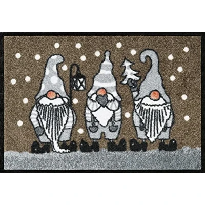 Image of wash+dry Doormat Winter Gnomes 40 x 60 cm, Washable for Indoor and Outdoor Use