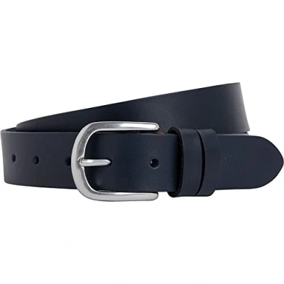 Image of Hackett London Men&#039;s Full Leather TAC Belt, Navy, L
