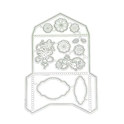 Image of Metal Die Cuts Flower Envelope Embossing Stencil Cutting Dies For Card Making Scrapbooking Paper Craft Template Mold
