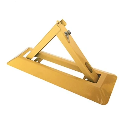 Image of Folding Parking Barrier Heavy Duty Removable Space Lock Manual Blocker Yellow