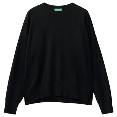 Image of United Colors of Benetton Women&#039;s Jersey G/C M/L 1294d108t Sweater, Black 100, M