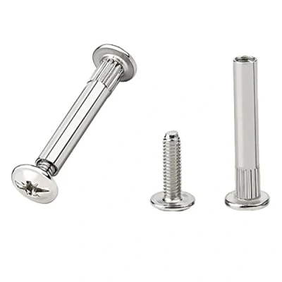Image of 20 Pieces Connecting Screws Bolts M4 Metal Furniture Connectors for Frames Cupboard Wood Boards