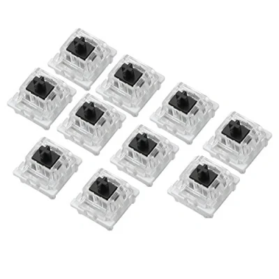 Image of Fdit Tactile Keyboard Switch, 10 Pcs Mechanical Switch Plate Mounted Black Replacement for Gateron Cherry MX, LED Backlight Shining