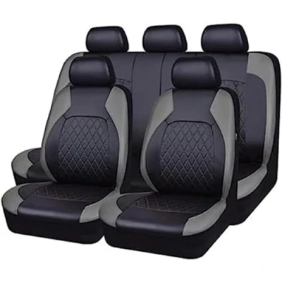 Image of BAMAT Leather Car Seat Covers Sets for Toyota NOAH, 9 pcs Set Full Surround NonSlip Waterproof Cushion Protector Accessories,D/Grey