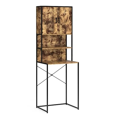 Image of Vicco Washing machine cabinet Fyrk, Rustic oak/Black, 64 x 189 cm