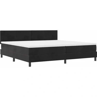 Image of vidaXL Box Spring Bed with Mattress &amp; LED Black 200x200 cm Velvet