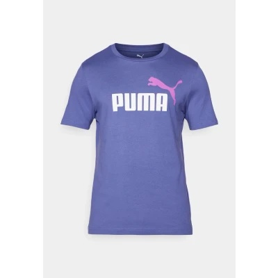 Image of Puma LOGO TEE Print Tshirt, Men&#039;s, Size: Large, Blue crystal