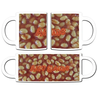 Image of Personalised Baked Beans Print Ceramic 11oz Mug Tea Coffee