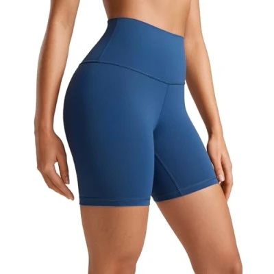 Image of CRZ Yoga Womens Butterluxe 6&#039;&#039; Shorts High Waisted Workout Gym Leggings Running Spandex Biker French Navy 12